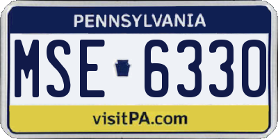 PA license plate MSE6330