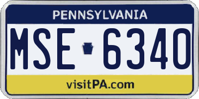 PA license plate MSE6340