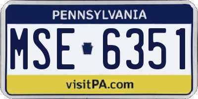 PA license plate MSE6351