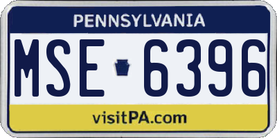 PA license plate MSE6396