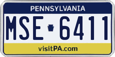 PA license plate MSE6411