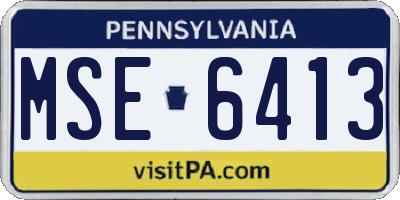 PA license plate MSE6413
