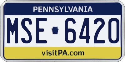 PA license plate MSE6420