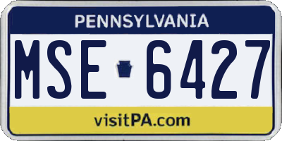 PA license plate MSE6427