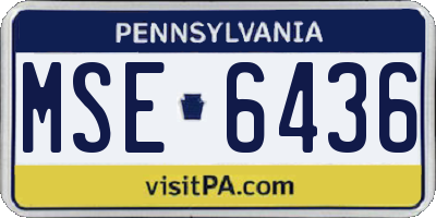 PA license plate MSE6436