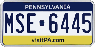 PA license plate MSE6445