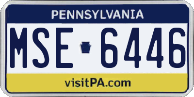 PA license plate MSE6446