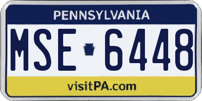 PA license plate MSE6448