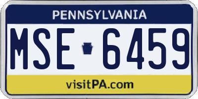PA license plate MSE6459