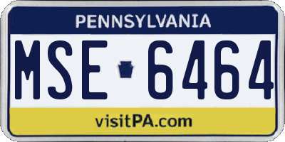 PA license plate MSE6464