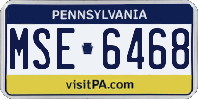 PA license plate MSE6468