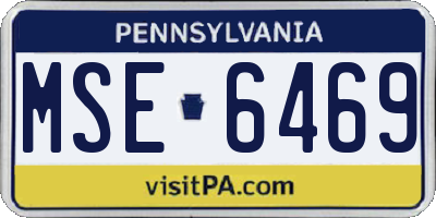 PA license plate MSE6469