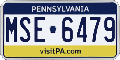 PA license plate MSE6479