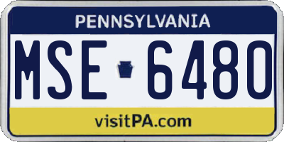 PA license plate MSE6480