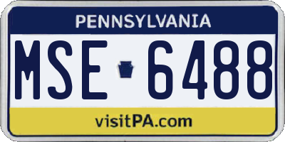 PA license plate MSE6488