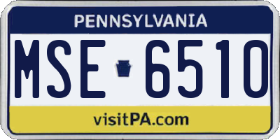 PA license plate MSE6510