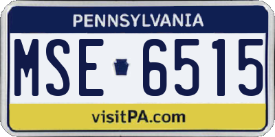 PA license plate MSE6515