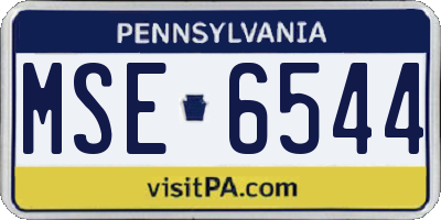 PA license plate MSE6544