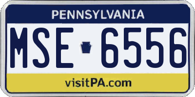 PA license plate MSE6556