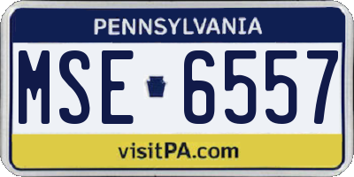 PA license plate MSE6557