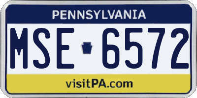 PA license plate MSE6572