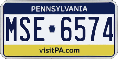 PA license plate MSE6574