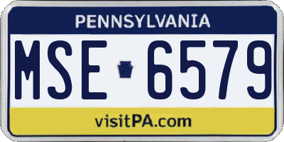 PA license plate MSE6579