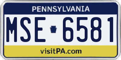 PA license plate MSE6581