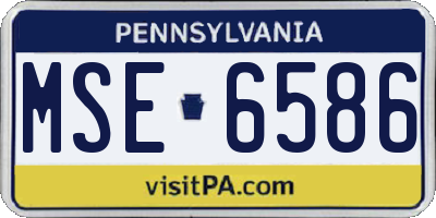 PA license plate MSE6586