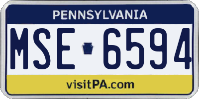 PA license plate MSE6594