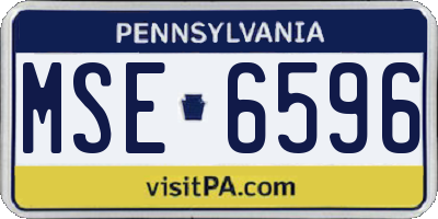 PA license plate MSE6596