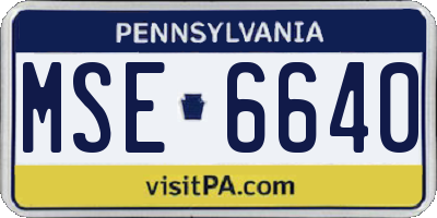 PA license plate MSE6640