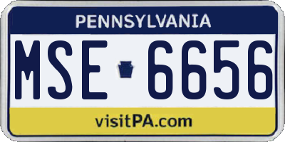 PA license plate MSE6656