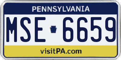 PA license plate MSE6659