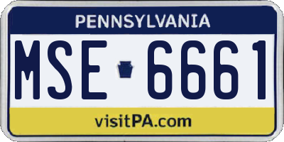 PA license plate MSE6661