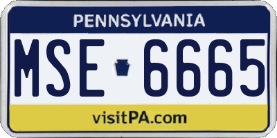 PA license plate MSE6665