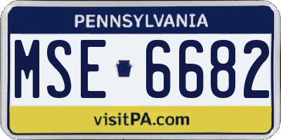 PA license plate MSE6682