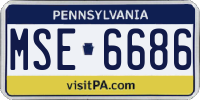 PA license plate MSE6686