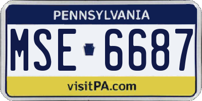 PA license plate MSE6687