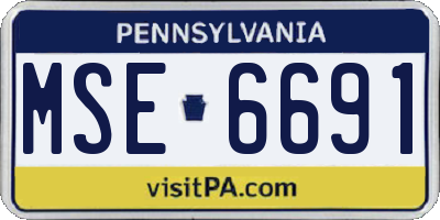 PA license plate MSE6691