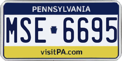 PA license plate MSE6695