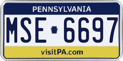PA license plate MSE6697