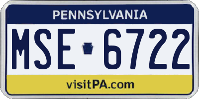 PA license plate MSE6722