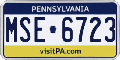 PA license plate MSE6723