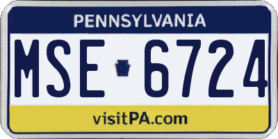 PA license plate MSE6724