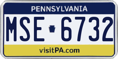 PA license plate MSE6732