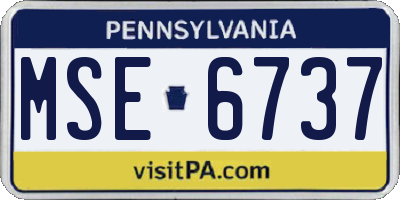 PA license plate MSE6737