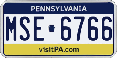 PA license plate MSE6766