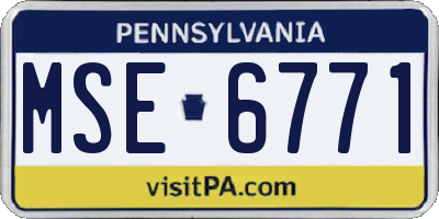 PA license plate MSE6771