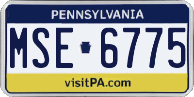 PA license plate MSE6775